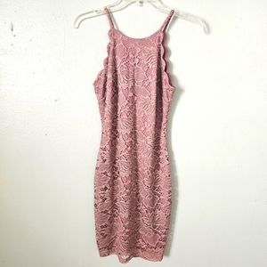 BCX Juniors' Scalloped Lace Bodycon Dress